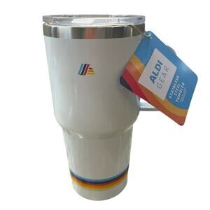 Aldi Stainless Steel Tumbler Travel Mug 28oz 2024 Edition Rainbow Logo NEW